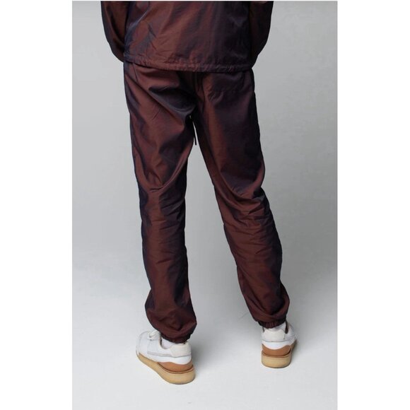 Talentless Men’s Reflective Track Pants Nylon Brown MERLOT Small - Picture 4 of 7